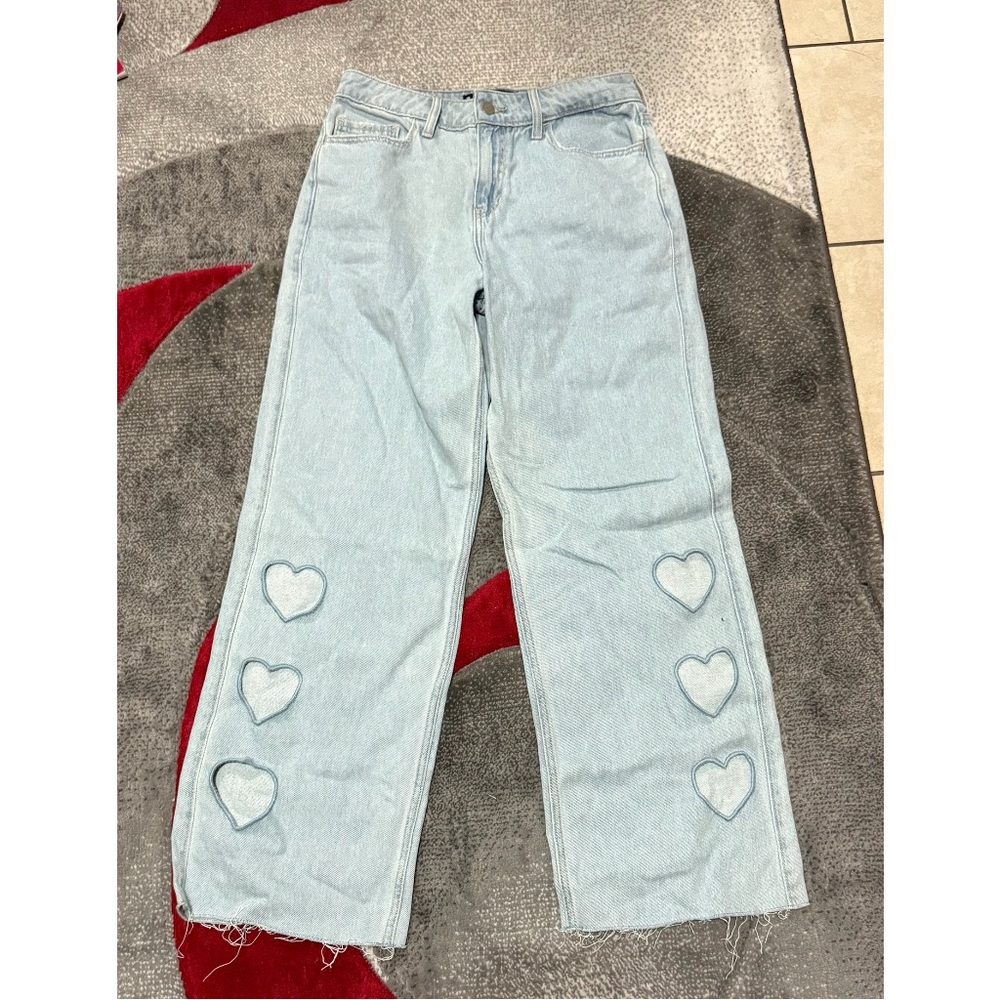 Hollister High Rise Vintage Baggy Jeans with Heart Designs